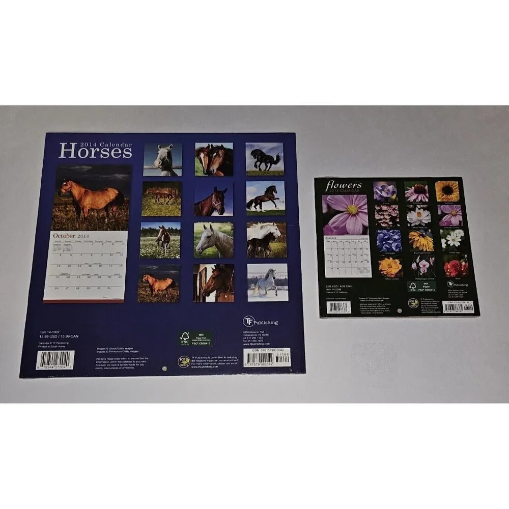 (7) 2014 Calendar Lot 12x12 Flowers Eagles Prop (dates line up with 2025) SEALED